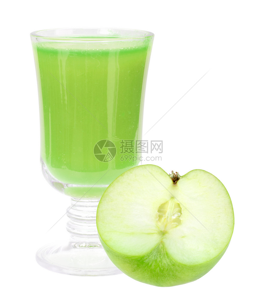 新鲜绿色苹果汁和苹果工作室摄影照片早餐蔬菜玻璃酒精水果食物宏观图片