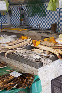 马 提拉拖网营养海鲜鱼骨市场食物大厅鱼片骨头渔业背景图片