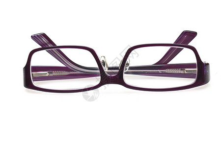 一副紫色眼镜后台塑料眼睛镜片女性框架光学轮缘白色太阳镜背景图片