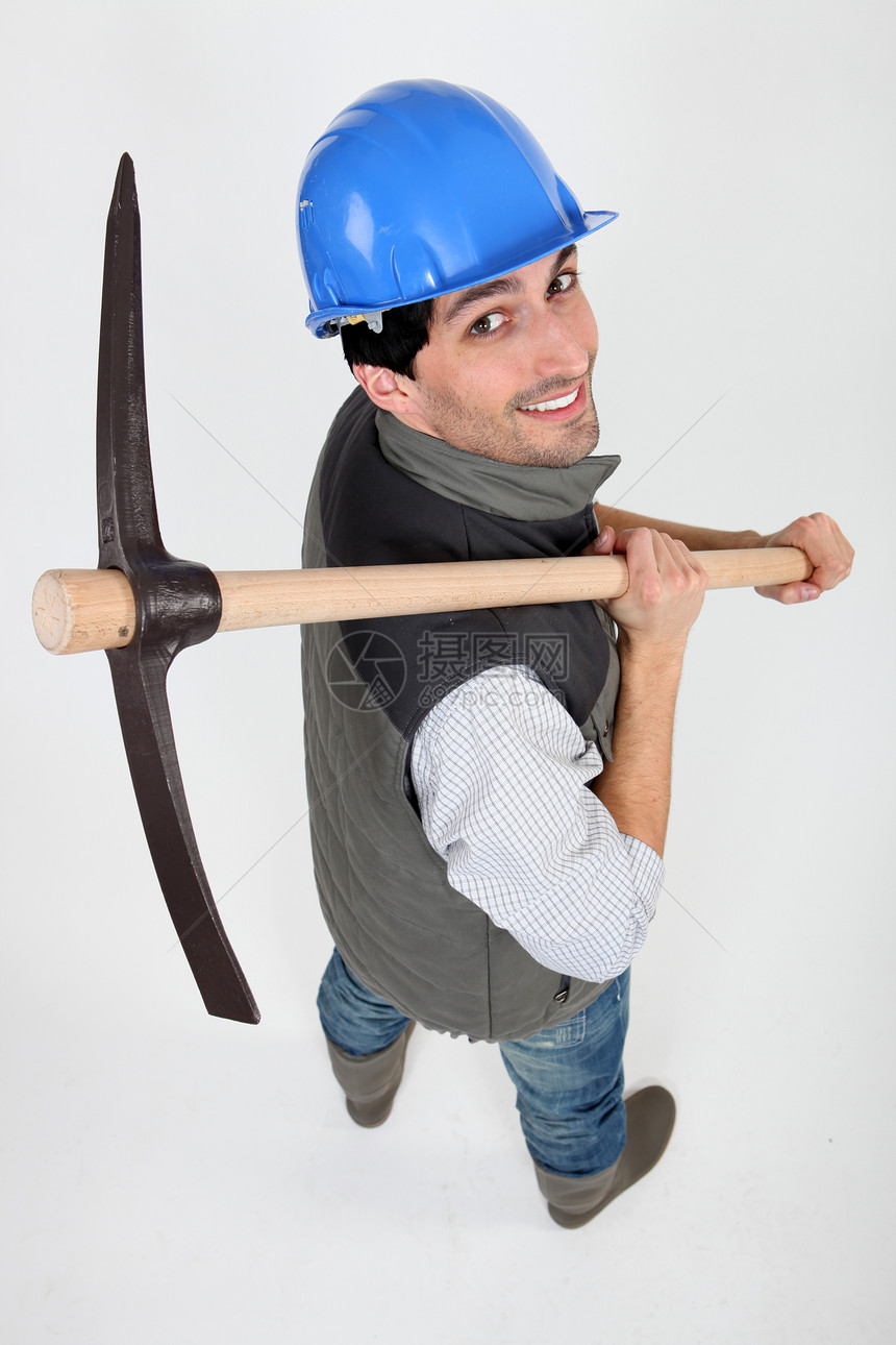 使用 papaxe 的构建器安全身体工人主义男性大男子工具靴子肩膀工作室图片