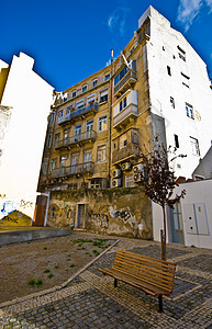 里斯本的房屋城市街道建筑衰变房子背景图片