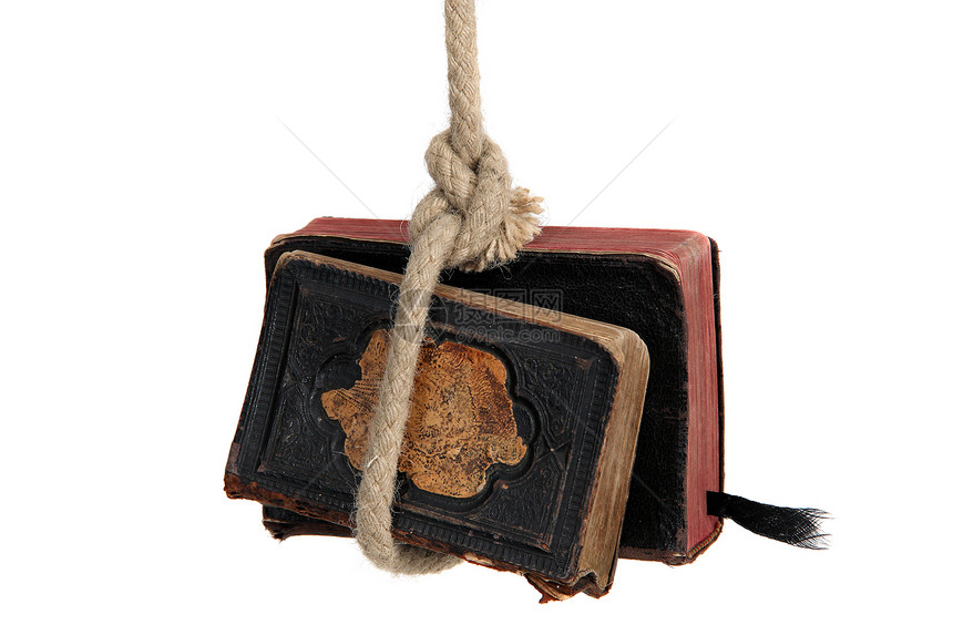 抓取的旧书本精神歌本诗集牧师绳索死亡精装信仰图书圣经图片