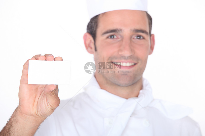 持有电话卡的厨师图片