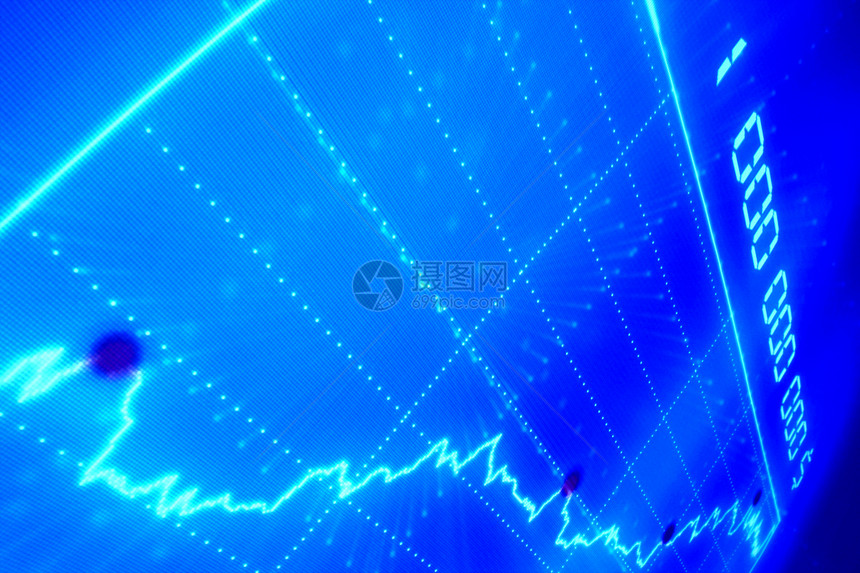 抽象图监视器生长蓝色货币插图库存市场图表技术投资图片