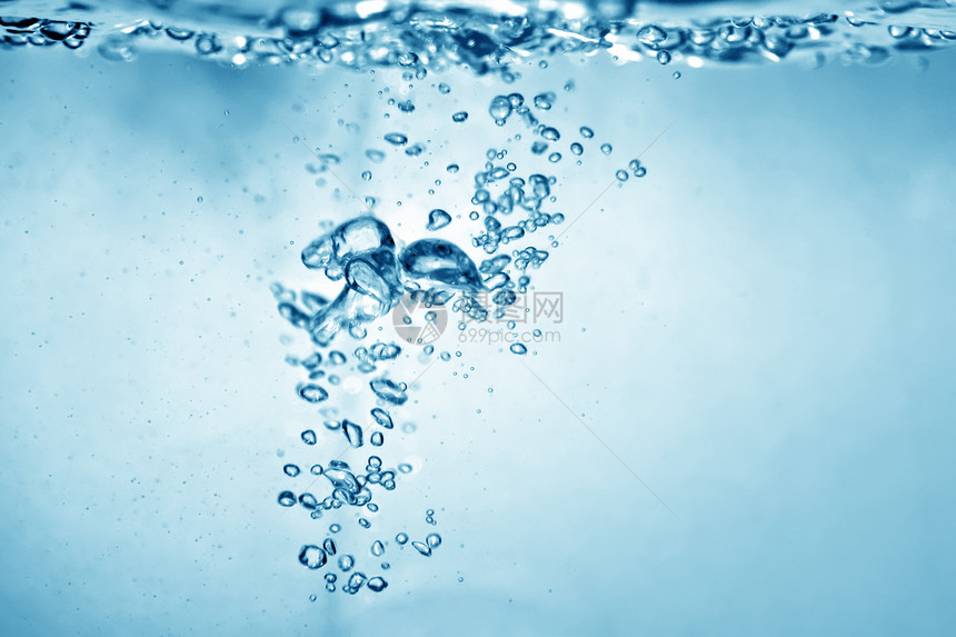 水泡沫背景气泡水滴环境蓝色流动溪流温泉液体波纹速度图片