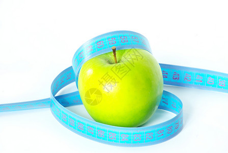 绿苹果食物绿色测量水滴背景图片