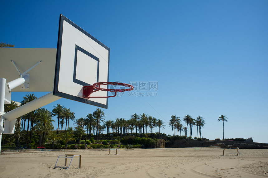 海滩运动轮缘篮板水平晴天游戏休闲操场阳光闲暇图片