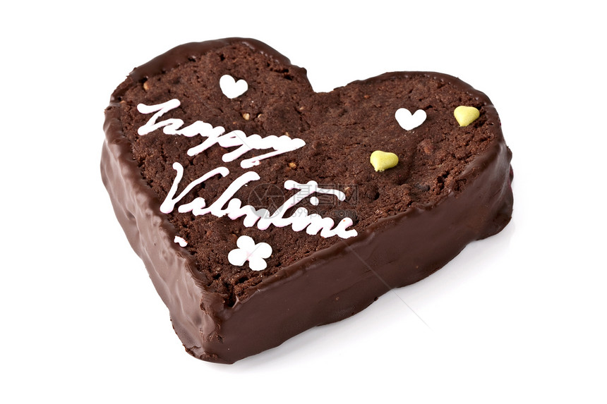 巧克力蛋糕的心形片甜点糕点化合物食物巧克力碳水庆典面包派对生日图片