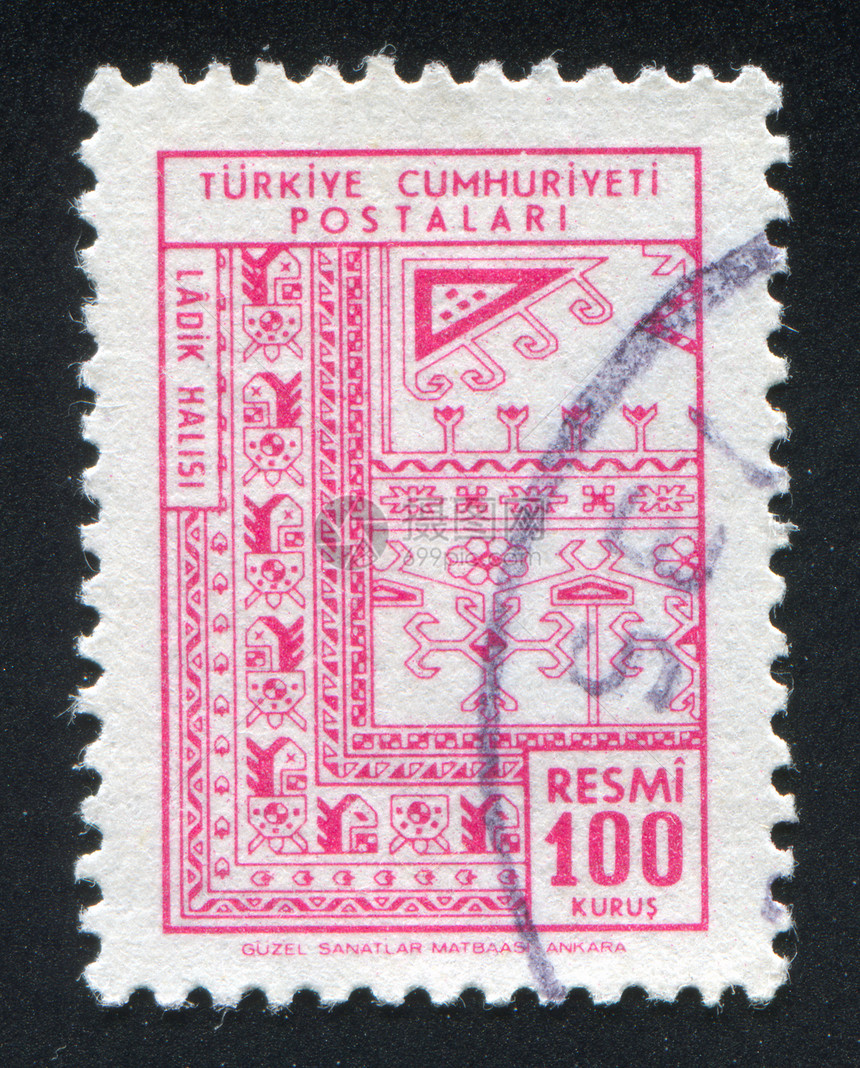 土耳其语模式邮资邮票古董卷曲集邮火鸡数字地毯艺术海豹图片