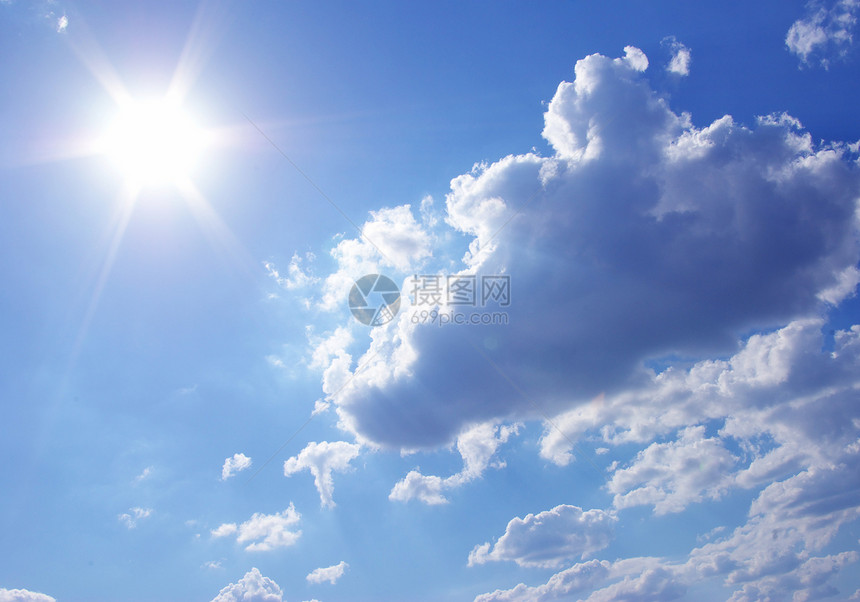 日落的天空太阳天际全景晴天阳光绘画蓝色自由白色背景图片