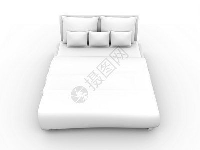 床铺家具靠垫毯子床罩白色床单卧室床垫背景图片