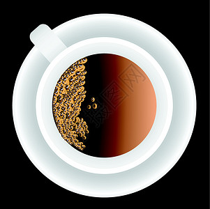 咖啡杯咖啡飞碟饮料杯子数字水烟美食棕色插图气泡背景图片