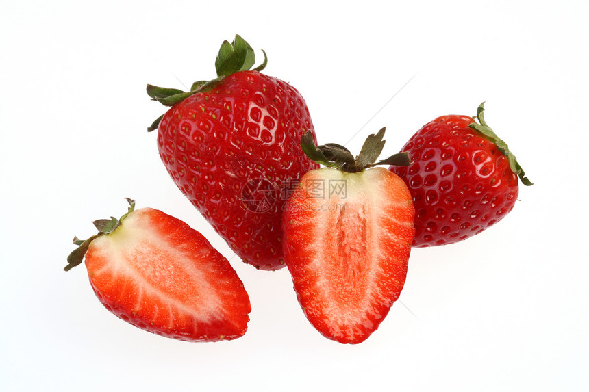 白色的草莓食物叶子饮食水果色彩甜点绿色对象健康饮食植物图片