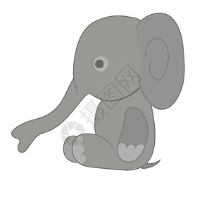 小灰象的矢量插图背景图片