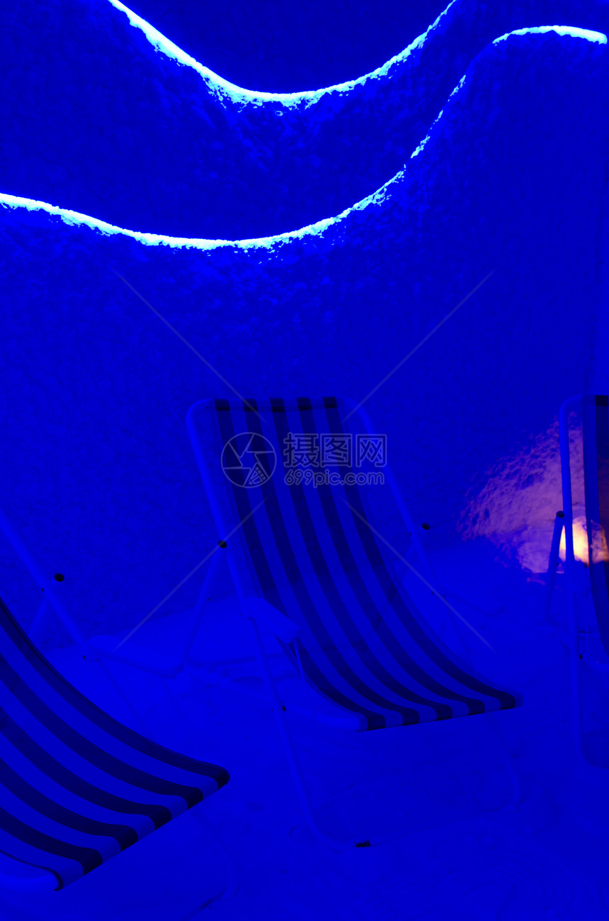 放松空气球状盐室皮肤房间奢华水晶椅子治疗阴影蓝色疗法草本植物图片