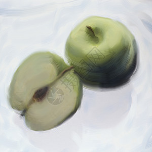 苹果疼痛艺术食物水果渲染维生素插图背景图片