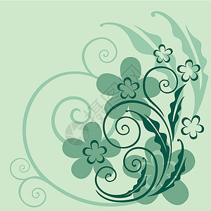 装饰植物背景插图卡片浪漫绿色背景图片