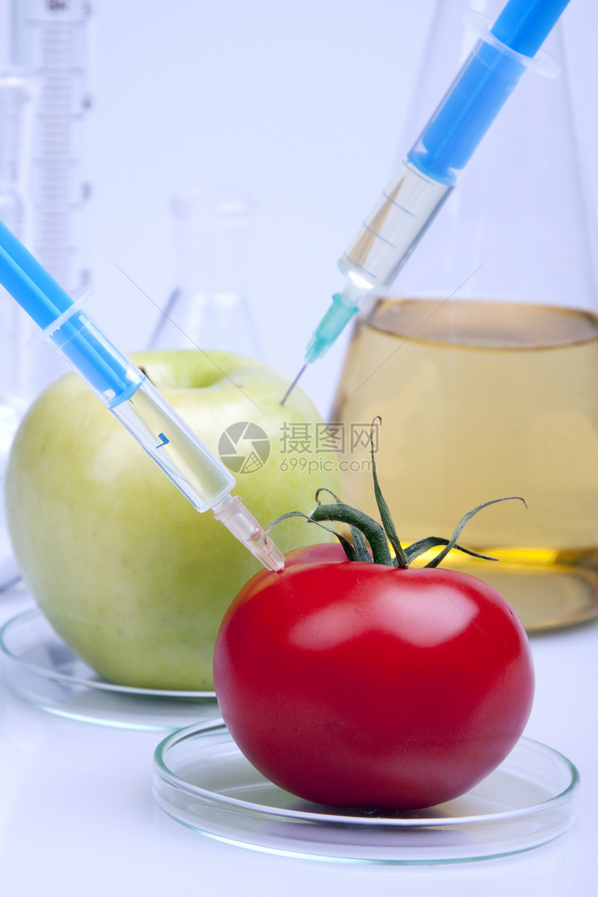 遗传研究实验药品注射器实验室营养生长基因水果注射科学家图片