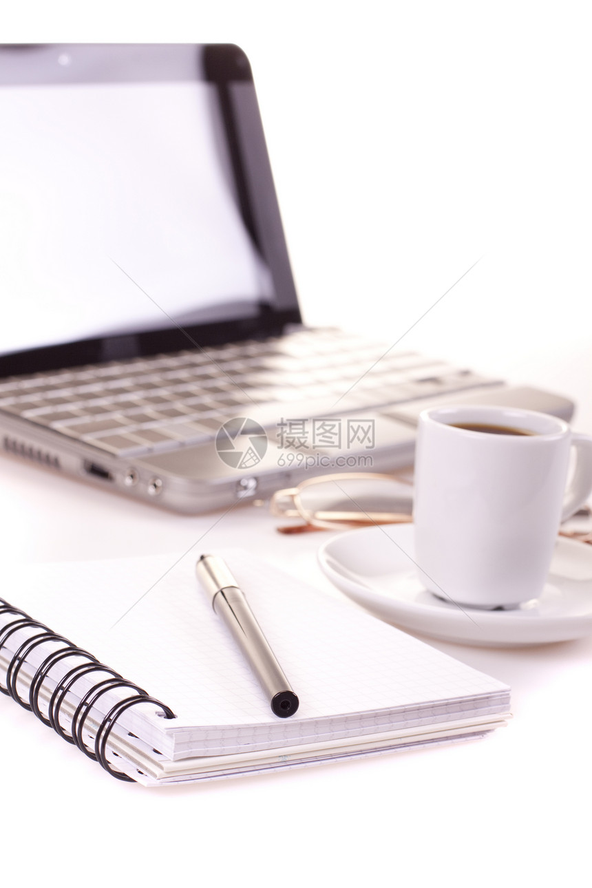 计算机和通信概念电子电脑键盘监视器办公室笔记本技术白色图片