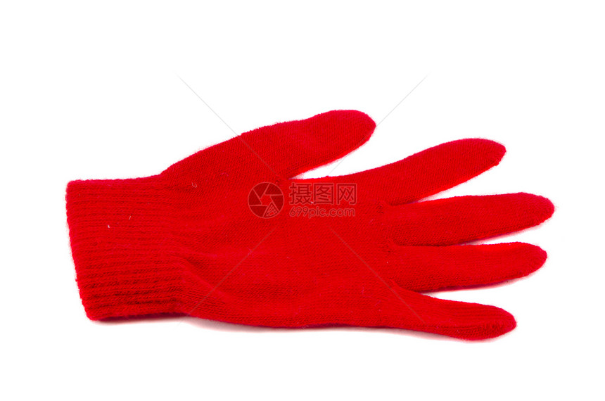一个孤立的红色手套图片