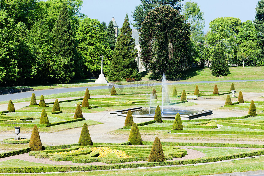 英格兰东北巴纳德城堡花园园地世界外观植被位置喷泉自来水厂绿色旅行植物花园图片