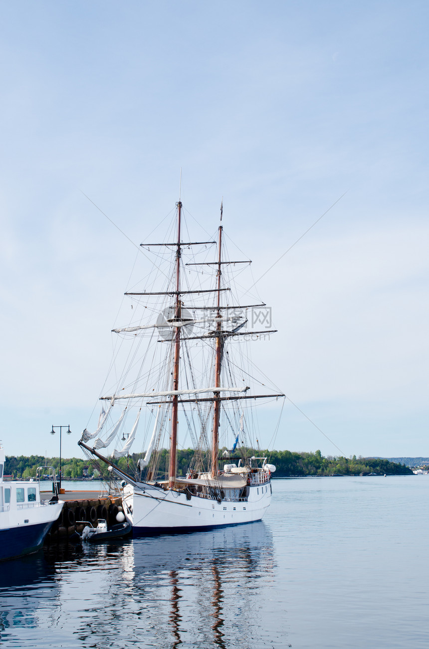 奥斯陆码头高架船码头金子海岸木头帆船血管导航运输桅杆港口图片