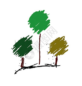 树设计元素黑色叶子框架艺术树林插图涂鸦橡木卡通片植物背景图片