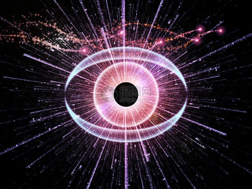 未来展望辉光虚拟现实鸢尾花黑色眼睛瞳孔作品圆形圆圈插图图片