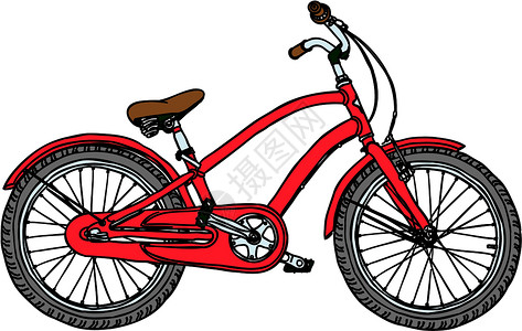 辐条旧自行车     标准化矢量说明插画