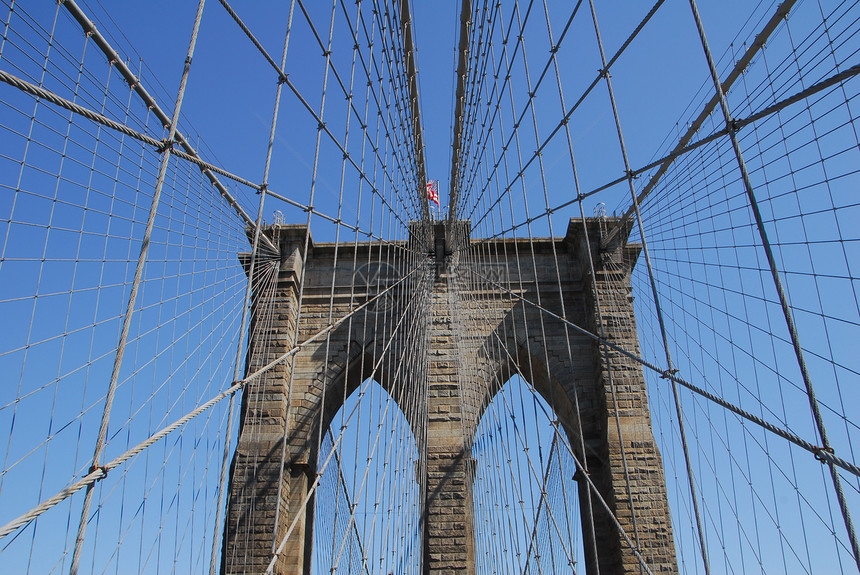 纽约曼哈顿布鲁克林桥旅行城市游客建筑学地标旅游图片