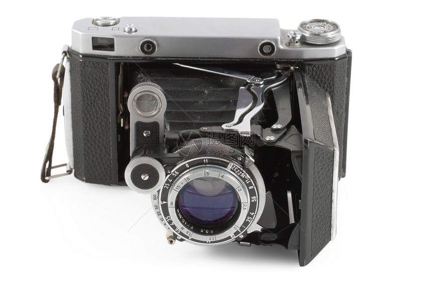旧折叠相机盒子格式金属合金历史照片镜片古玩摄影技术图片