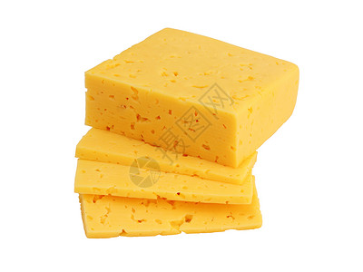 构建基块黄色在白色背景上被孤立的奶酪片块食品奶制品牛奶三角形产品烹饪美食商品熟食黄色背景