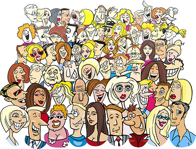 人群中的人友谊男性绘画女士漫画家庭团体微笑身份团队背景图片