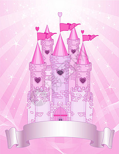 粉红城堡名卡背景图片