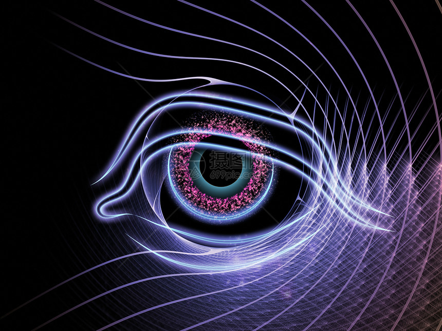 分形视觉抽象虚拟现实墙纸作品鸢尾花手表圆形插图技术眼睛中心图片