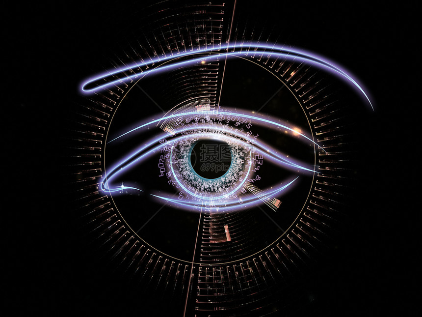 技术迷彩虚拟现实圆圈辉光黑色瞳孔鸢尾花插图作品圆形墙纸图片