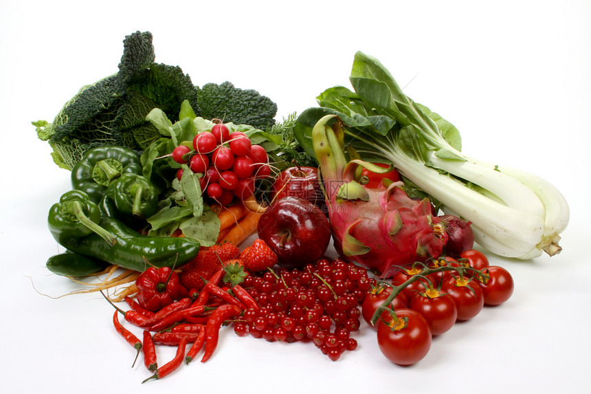 水果和蔬菜浆果烹饪辣椒肋骨白菜萝卜寒冷食物白色图片