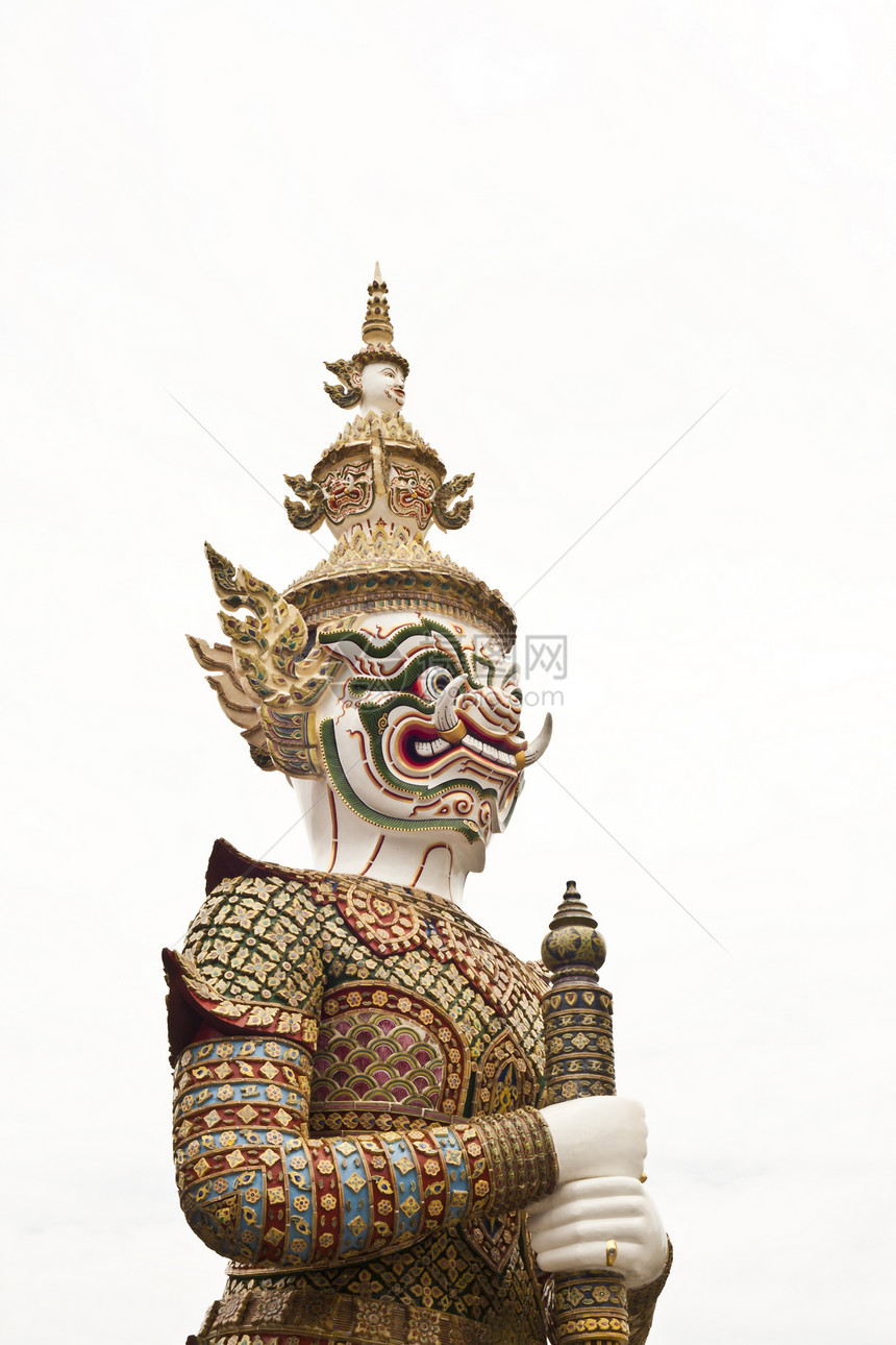 泰巨人牦牛金子雕塑警卫古董故事皇家寺庙信仰雕像图片