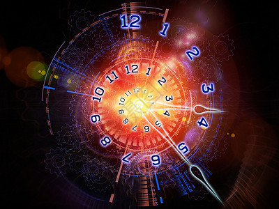 抽象时钟手表小时时间展示紫色日程墙纸背景图片