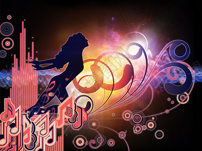 音乐的内在生活音乐会作品墙纸歌曲笔记漩涡女孩舞蹈插图背景图片
