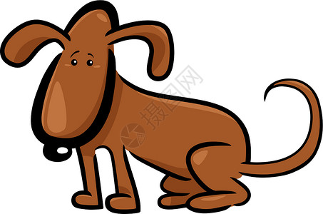 可爱狗的卡通涂鸦绘画剪贴插图宠物漫画卡通片小狗犬类棕色草图背景图片