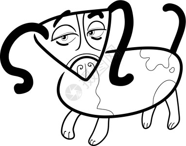 彩色用狗的卡通涂鸦宠物卡通片剪贴快乐白色染色小狗犬类漫画草图背景图片