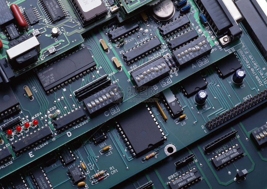 计算机主机架力量微电子方案微电路芯片条纹高科技电子产品母板硬件图片
