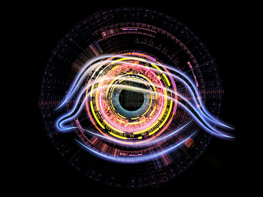 技术愿景辉光鸢尾花圆形虚拟现实眼睛黑色圆圈中心作品手表图片