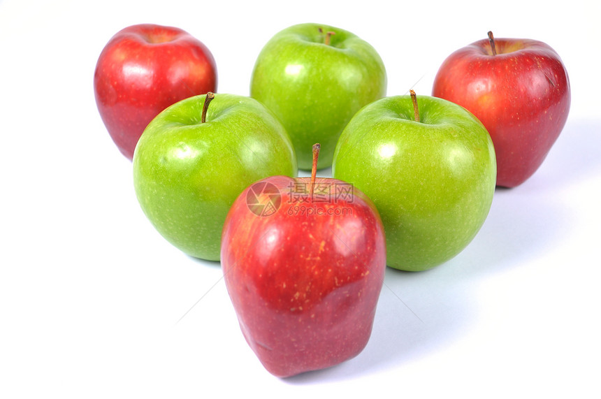 红苹果和绿苹果食物叶子果汁收成饮食小吃农业营养团体图片