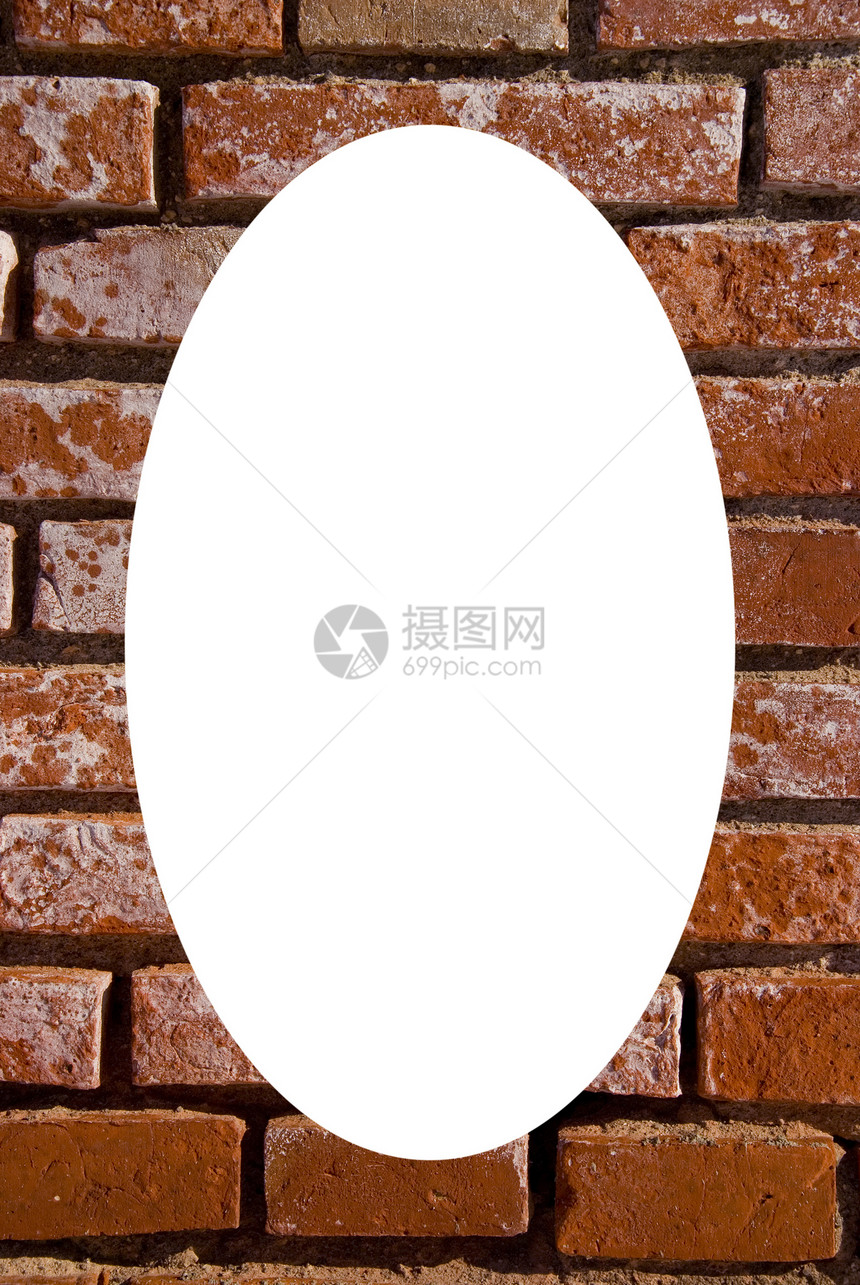 红砖墙碎块框架隔离白眼图片