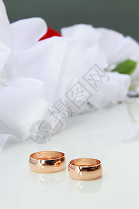 结婚戒指已婚宗教婚礼幸福金子插图庆典反射玫瑰珠宝背景图片
