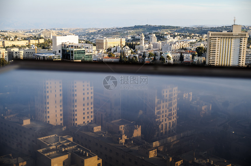 从屋顶上观察耶路撒冷圣地首都纪念碑城市假期地标窗户旅行文化历史性图片