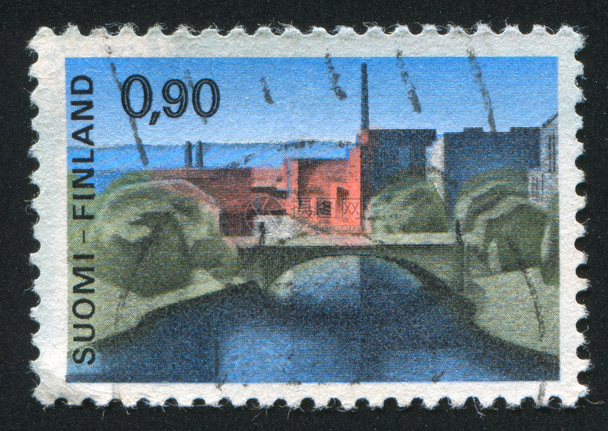 横向景观集邮邮件明信片城市建筑支撑灌木海豹场景邮票图片