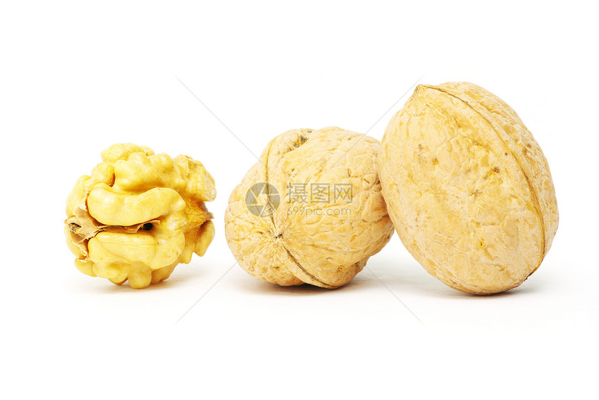 胡桃棕色核心脆皮白色种子坚果食物饮食核桃营养图片